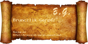 Brunczlik Gergő névjegykártya